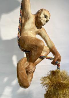 Monkey suspension lamp in glazed terracotta France circa 1930 - 3723820