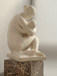 Monsieur Vanet French Carrara Marble Sculpture 19th Century Nude Neoclassical Mother Child - 2763597