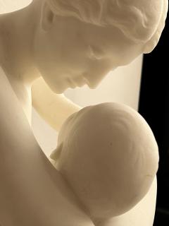 Monsieur Vanet French Carrara Marble Sculpture 19th Century Nude Neoclassical Mother Child - 2763599