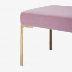 Montage Astor 60 Brass Bench in Blush Mohair by Montage - 825618