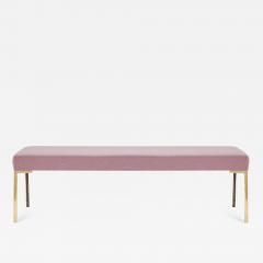 Montage Astor 60 Brass Bench in Blush Mohair by Montage - 825964