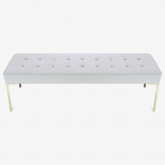 Montage Astor 60 Brass Bench in Dove Luxe Suede by Montage - 559076