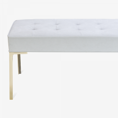 Montage Astor 60 Brass Bench in Dove Luxe Suede by Montage - 559079
