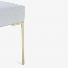 Montage Astor 60 Brass Bench in Dove Luxe Suede by Montage - 559080