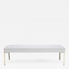 Montage Astor 60 Brass Bench in Dove Luxe Suede by Montage - 560965