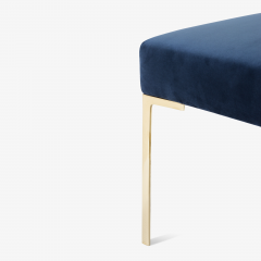 Montage Astor 60 Brass Bench in Navy Velvet by Montage - 702351