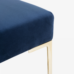 Montage Astor 60 Brass Bench in Navy Velvet by Montage - 702352