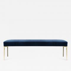 Montage Astor 60 Brass Bench in Navy Velvet by Montage - 703652