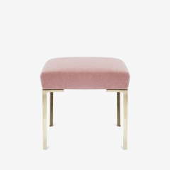 Montage Astor Petite Brass Ottoman in Blush Mohair by Montage - 827079