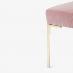 Montage Astor Petite Brass Ottoman in Blush Mohair by Montage - 827080