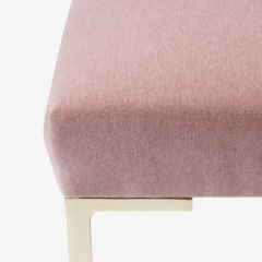 Montage Astor Petite Brass Ottoman in Blush Mohair by Montage - 827083