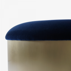 Montage Brushed Brass Mushroom Pouf in Velvet by Montage - 827101