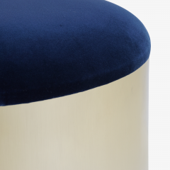 Montage Brushed Brass Mushroom Pouf in Velvet by Montage - 827102