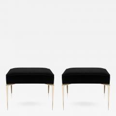 Montage Colette Brass Ottomans in Noir Velvet by Montage Pair - 316180