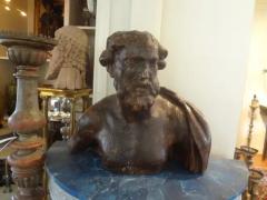 Monumental 17th Century Italian Baroque Carved Wood Bust - 3762450