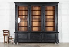 Monumental 19thC Ebonised English Mahogany Breakfront Library Bookcase - 4411999