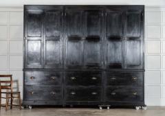 Monumental 19thC English Ebonised Oak Pine Housekeepers Cupboard - 4503294