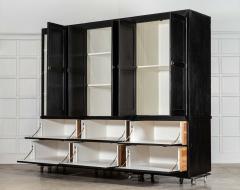 Monumental 19thC English Ebonised Oak Pine Housekeepers Cupboard - 4503298