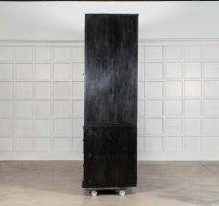 Monumental 19thC English Ebonised Oak Pine Housekeepers Cupboard - 4503299