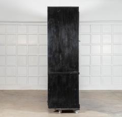 Monumental 19thC English Ebonised Oak Pine Housekeepers Cupboard - 4503300