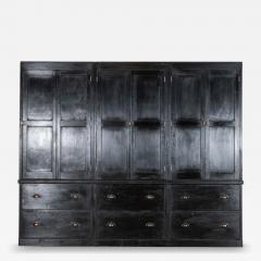 Monumental 19thC English Ebonised Oak Pine Housekeepers Cupboard - 4503942