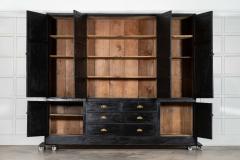 Monumental 19thC English Ebonised Pine Housekeepers Cupboard - 4427836