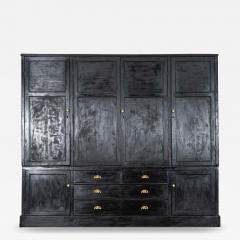 Monumental 19thC English Ebonised Pine Housekeepers Cupboard - 4427888