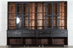 Monumental 19thC English Ebonised Pine Housekeepers Haberdashery Cabinet - 4257283