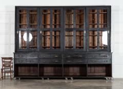 Monumental 19thC English Ebonised Pine Housekeepers Haberdashery Cabinet - 4257285