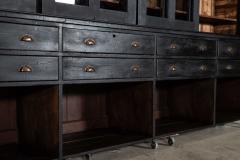 Monumental 19thC English Ebonised Pine Housekeepers Haberdashery Cabinet - 4257290