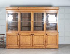 Monumental 19thC English Glazed Oak Breakfront Bookcase - 2792624