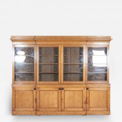 Monumental 19thC English Glazed Oak Breakfront Bookcase - 2795855