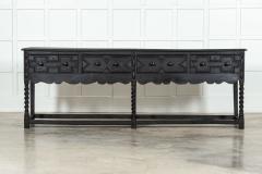 Monumental 19thC English Grain Ebonised Oak Dresser Base - 3485931