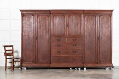 Monumental 19thC English Mahogany Breakfront Compactum Wardrobe - 3939554