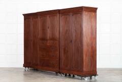 Monumental 19thC English Mahogany Breakfront Compactum Wardrobe - 3939555