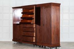 Monumental 19thC English Mahogany Breakfront Compactum Wardrobe - 3939556