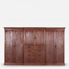 Monumental 19thC English Mahogany Breakfront Compactum Wardrobe - 3944281