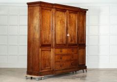 Monumental 19thC English Oak Breakfront Linen Cupboard - 3675604