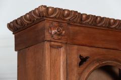 Monumental 19thC English Pine Arched Glazed Bookcase - 2969765
