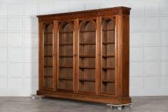 Monumental 19thC English Pine Arched Glazed Bookcase - 2969768