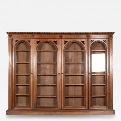 Monumental 19thC English Pine Arched Glazed Bookcase - 2971939