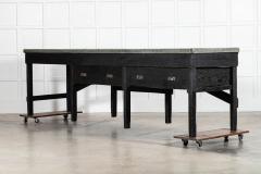 Monumental 19thC English Pine Ebonised Work Table - 3904908