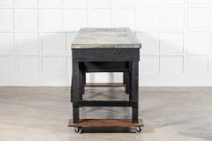 Monumental 19thC English Pine Ebonised Work Table - 3904914