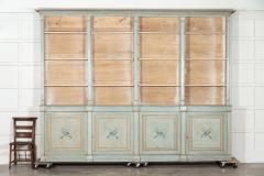 Monumental 19thC French Blue Painted Bookcase - 3031524