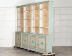 Monumental 19thC French Blue Painted Bookcase - 3031525