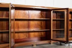 Monumental 19thC French Walnut Breakfront Glazed Bookcase - 4112570
