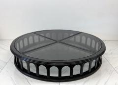 Monumental 91 Mid Century Ebonized Walnut and Glass Arcade Coffee Table - 4130301