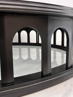 Monumental 91 Mid Century Ebonized Walnut and Glass Arcade Coffee Table - 4130304