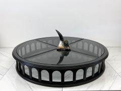 Monumental 91 Mid Century Ebonized Walnut and Glass Arcade Coffee Table - 4130305