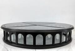 Monumental 91 Mid Century Ebonized Walnut and Glass Arcade Coffee Table - 4130306